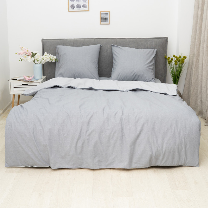 Комплект постільної білизни Viluta Євро Ранфорс 24279 з простирадлом на резинці 180х200