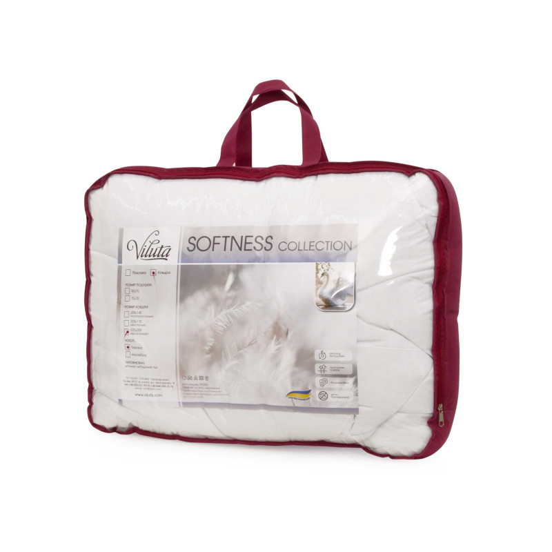Ковдра стьобана Лебединий пух Viluta Євро Soft Cotton 220х200