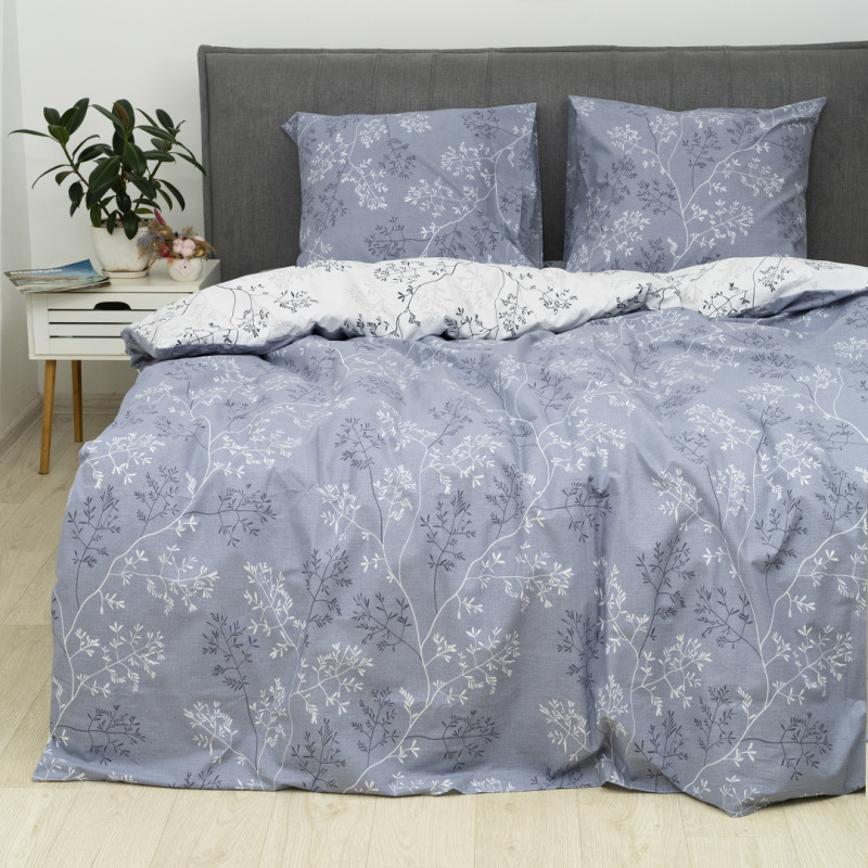 Комплект постільної білизни Viluta Євро Ранфорс 22222 з простирадлом на резинці 180х200