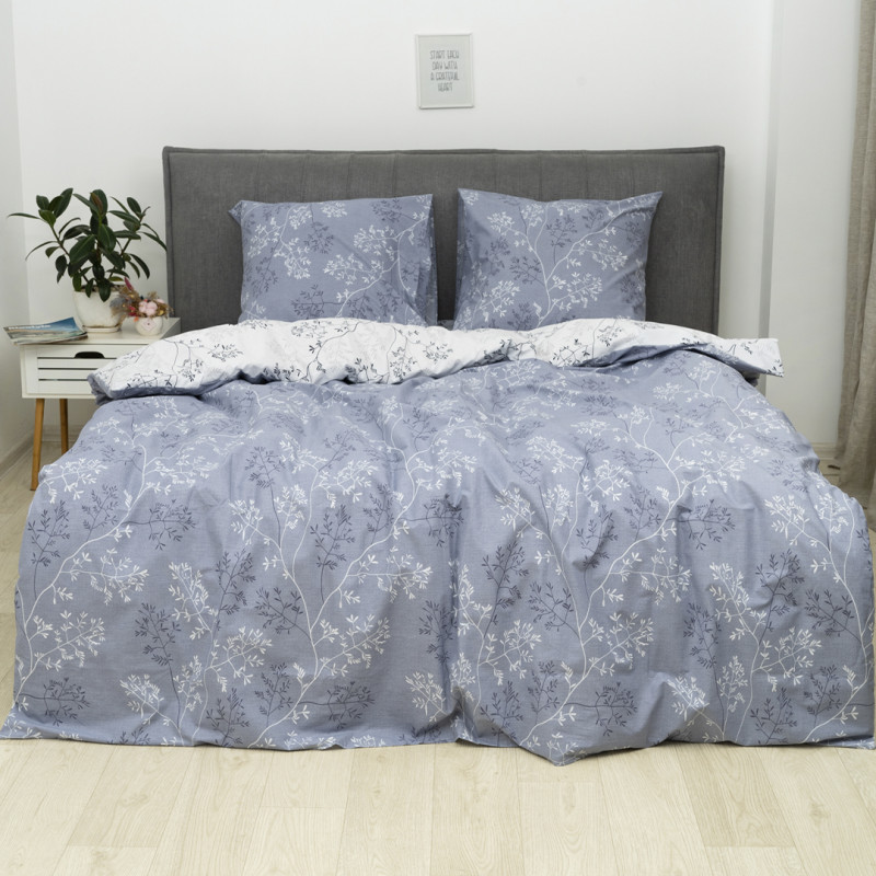 Комплект постільної білизни Viluta Євро Ранфорс 22222 з простирадлом на резинці 180х200