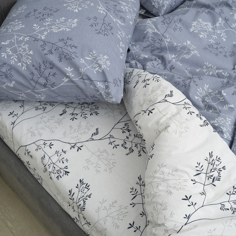 Комплект постільної білизни Viluta Євро Ранфорс 22222 з простирадлом на резинці 180х200