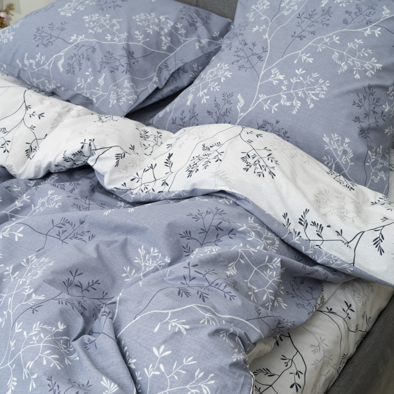 Комплект постільної білизни Viluta Євро Ранфорс 22222 з простирадлом на резинці 180х200