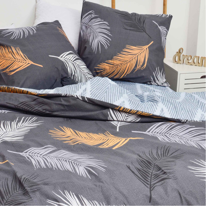 Комплект постільної білизни Viluta Євро Ранфорс 21144 з простирадлом на резинці 180х200