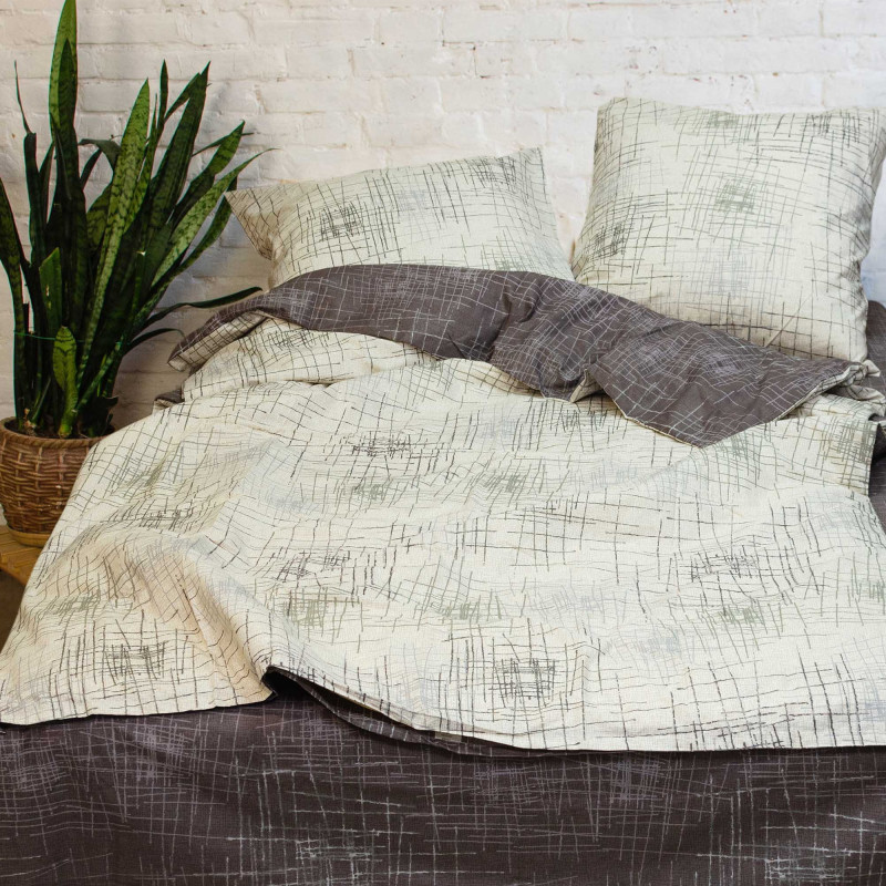 Комплект постільної білизни Viluta Двоспальний Ранфорс 19010 з простирадлом на резинці 160х200