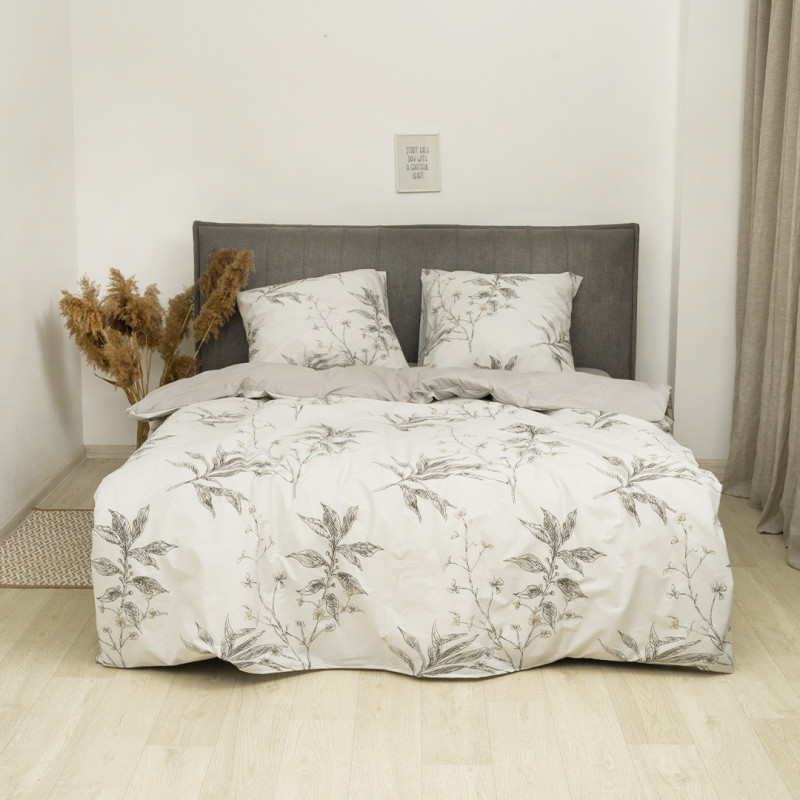 Комплект постільної білизни Viluta Євро Ранфорс 24323 з простирадлом на резинці 180х200