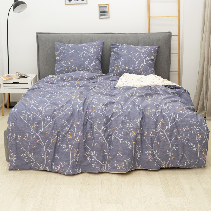 Комплект постільної білизни Viluta Євро Ранфорс 25354 з простирадлом на резинці 160х200