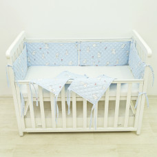 Бортик в ліжко дитячий стьобаний 30х60 (6 од.)  Ранфорс/ППУ 24281 Голубий
