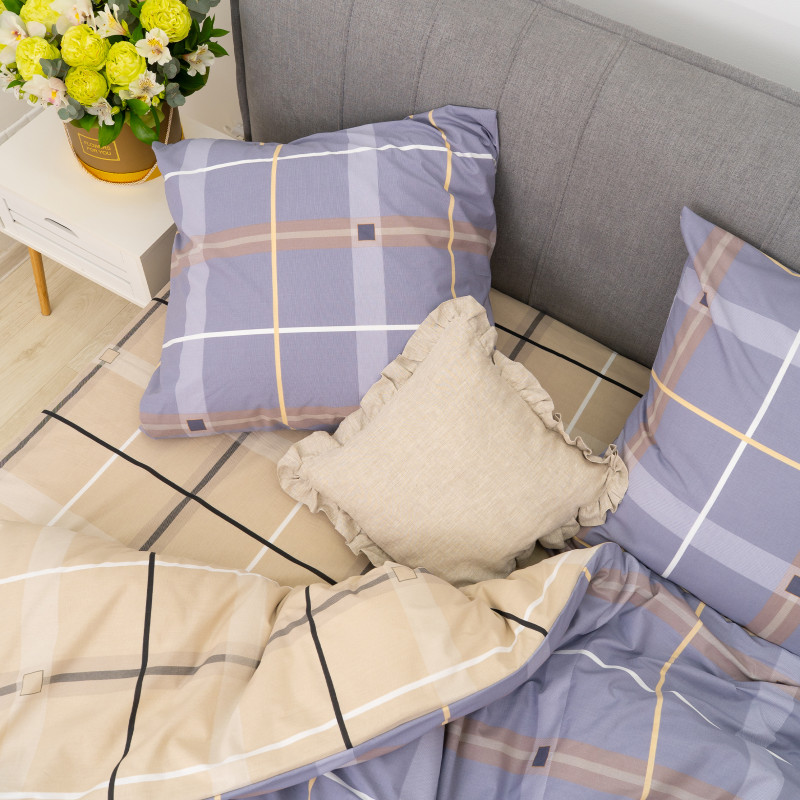 Комплект постільної білизни Viluta Євро Ранфорс 24348 з простирадлом на резинці 160х200