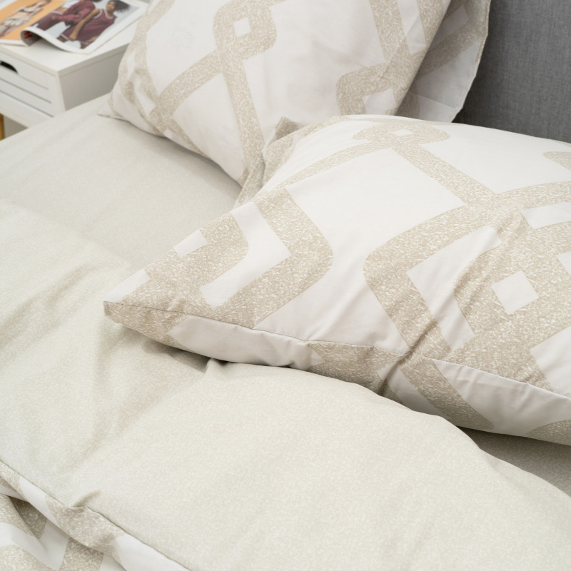 Комплект постільної білизни Viluta Євро Ранфорс 25356 з простирадлом на резинці 160х200