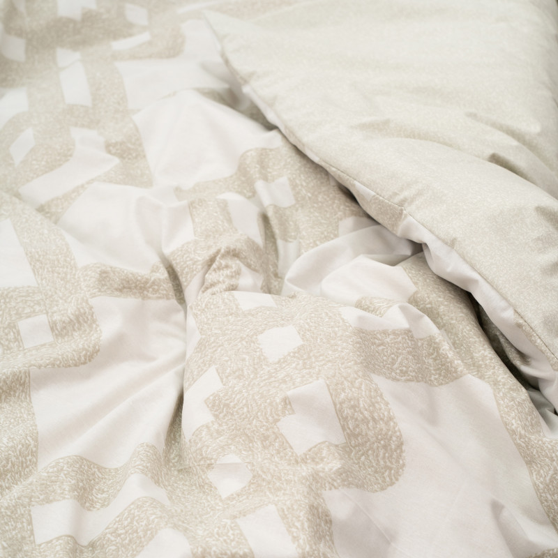 Комплект постільної білизни Viluta Євро Ранфорс 25356 з простирадлом на резинці 180х200