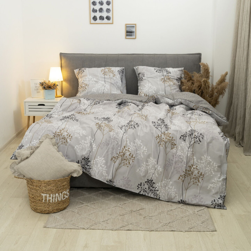 Комплект постільної білизни Viluta Євро Ранфорс 24265 з простирадлом на резинці 180х200