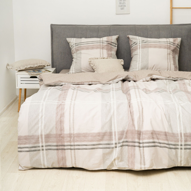 Комплект постільної білизни Viluta Двоспальний Ранфорс 24321 з простирадлом на резинці 160х200