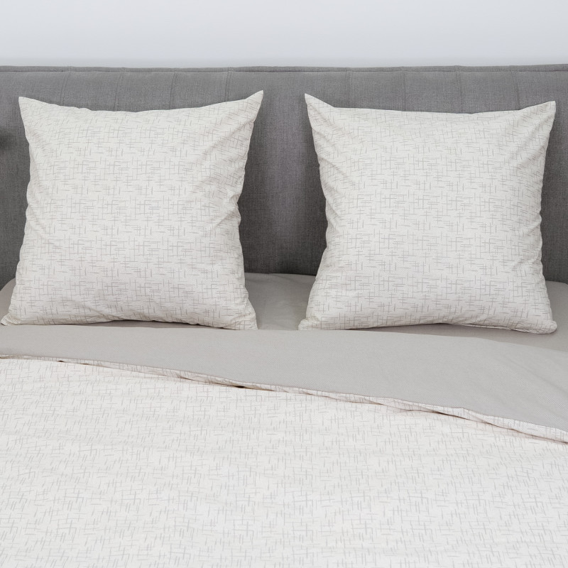 Комплект постільної білизни Viluta Євро з ранфорсу, сірий, простирадло на резинці 180х200 см