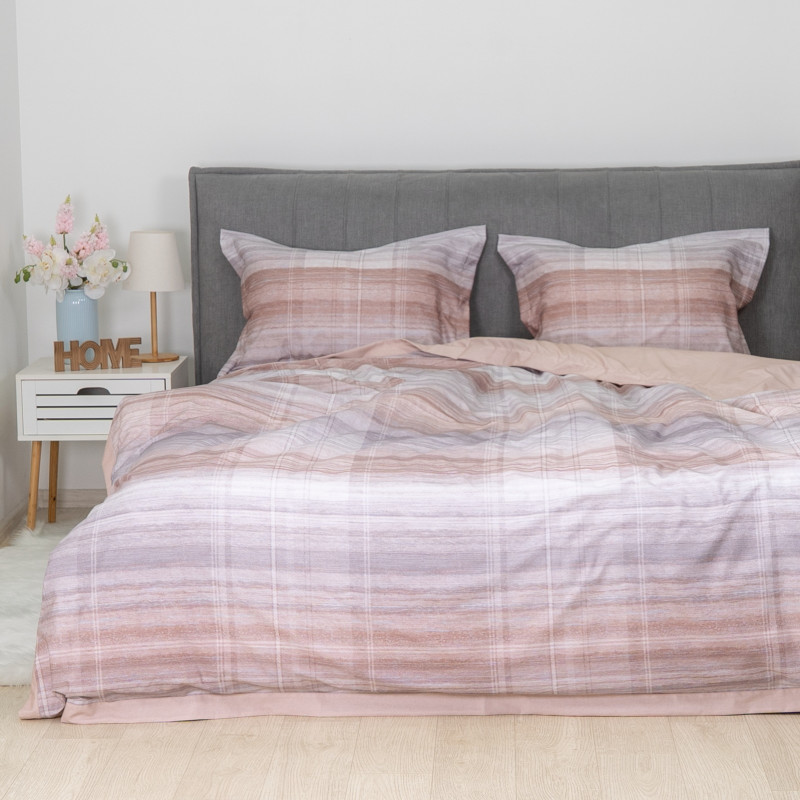 Комплект постільної білизни Viluta Brushed Warm Cotton W-25 Євро з абстрактним принтом