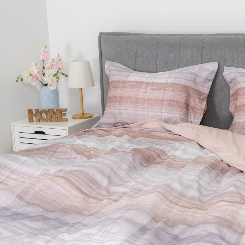Комплект постільної білизни Viluta Brushed Warm Cotton W-25 Євро з абстрактним принтом