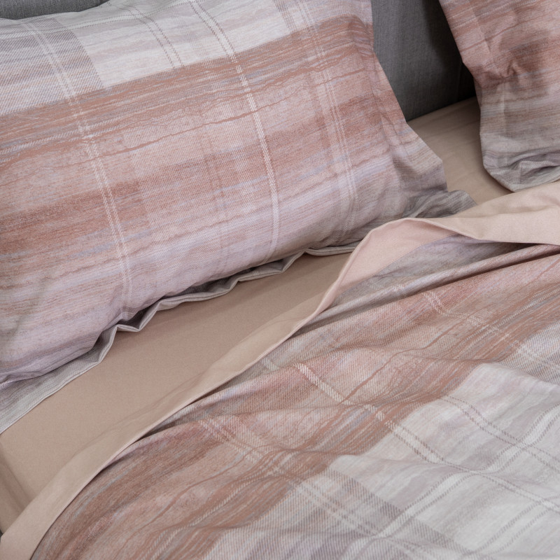 Комплект постільної білизни Viluta Brushed Warm Cotton W-25 Євро з абстрактним принтом