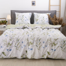 Комплект постільної білизни Viluta Євро Ранфорс 24259 з простирадлом на резинці 180х200