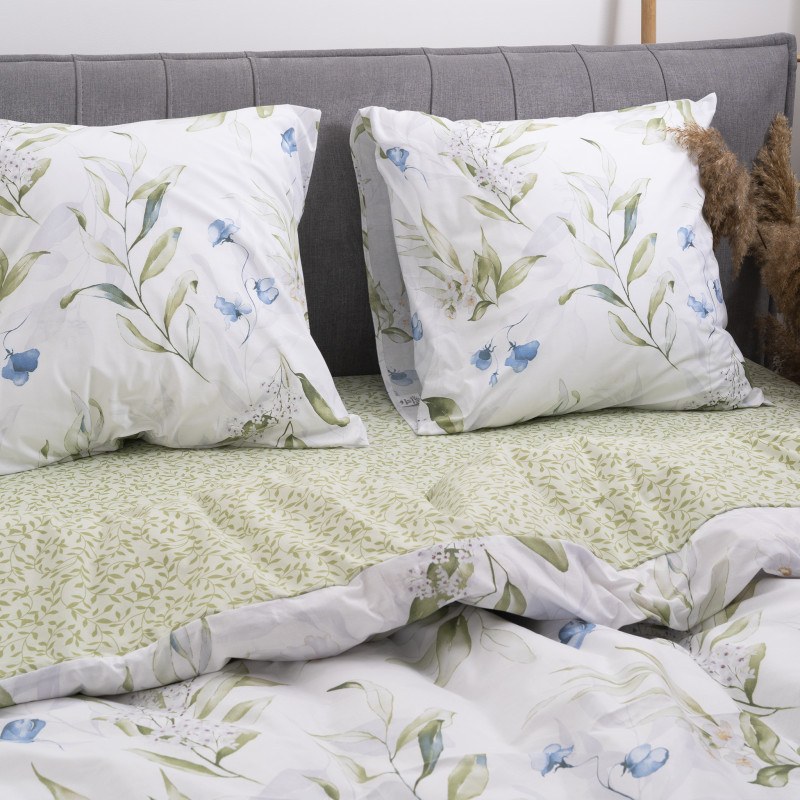 Комплект постільної білизни Viluta Євро Ранфорс 24259 з простирадлом на резинці 180х200