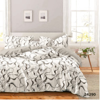 Комплект постільної білизни Двоспальний ранфорс 24290 c простирадлом на резинці 160х200
