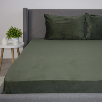 Простирадло ТЕП "VELOUR" з резинкою темно-зелений