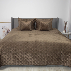 Покривало ТЕП "VELOUR" Coffee/Ромб круглий, 150x210