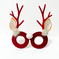 Різдвяні окуляри «Santa Fun», пластикові, червоні, з декором