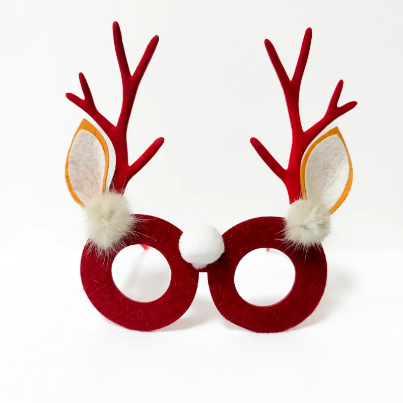 Різдвяні окуляри «Santa Fun», пластикові, червоні, з декором