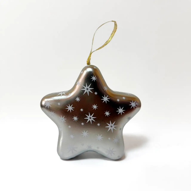 Подарункова коробка “Christmas Star”, металева, срібна