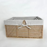 Комплект кошиків для дому Linen Harmony, 4 шт, прямокутні, молочні