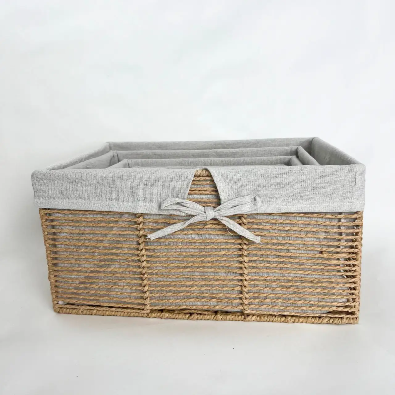 Комплект кошиків для дому Linen Harmony, 4 шт, прямокутні, молочні