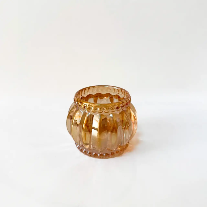 Підсвічник «Amber Light», 5 см, скло, золотистий