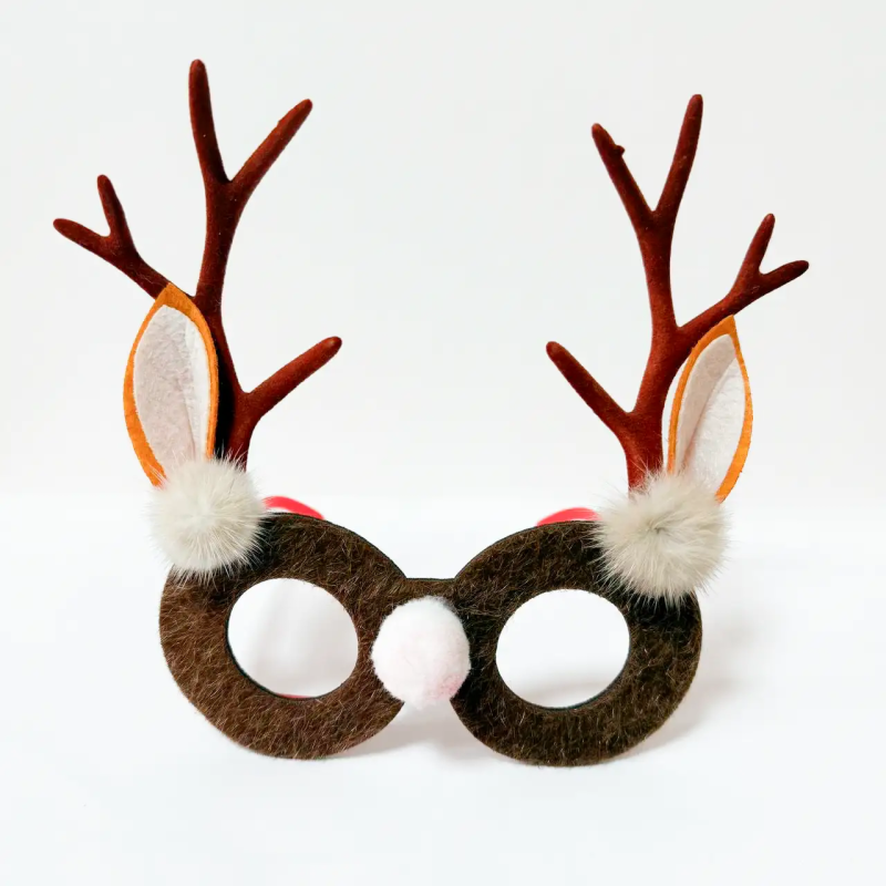 Різдвяні окуляри «Santa Fun», пластикові, коричневі, з декором