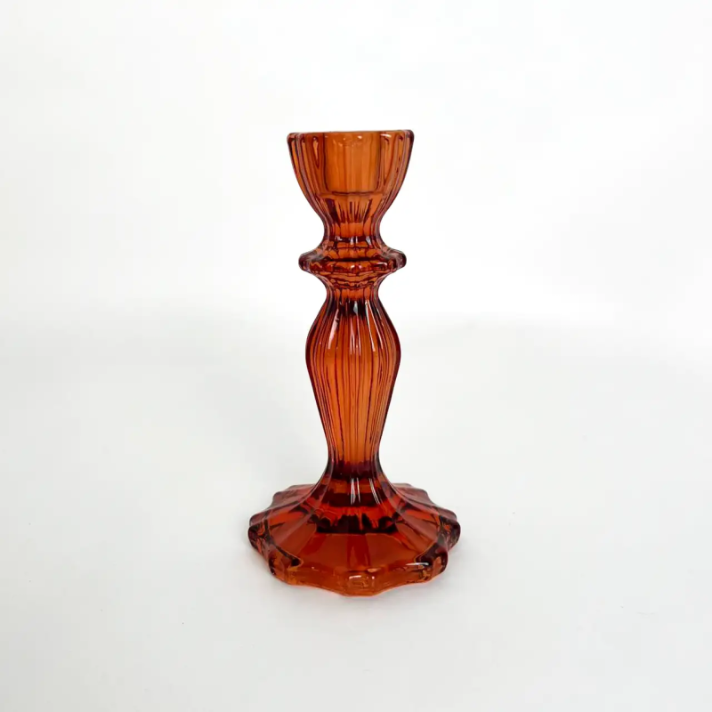 Підсвічник «Amber Home», 15 см, скло, мідний