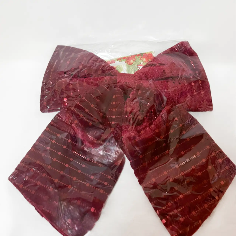 Декоративний бант «Festive Spirit», 30x35 см, бордовий, вельвет