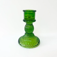 Підсвічник «Green Flame», 10,5 см, скляний, зелений