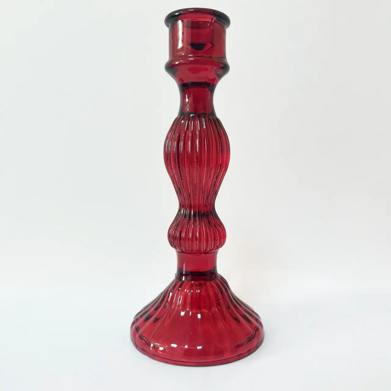 Підсвічник «Ruby Warmth», 20 см, скло, червоний