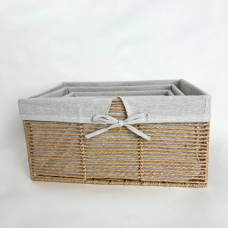 Комплект кошиків для дому Linen Harmony, 4 шт, прямокутні, молочні