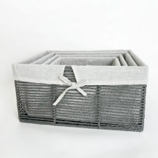 Комплект кошиків для дому Linen Harmony, 4 шт, прямокутні, сірі