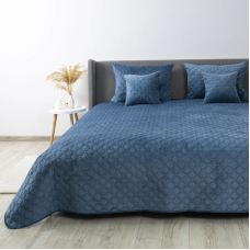 Покривало ТЕП "VELOUR" Cиній/Ромб круглий, 150x210