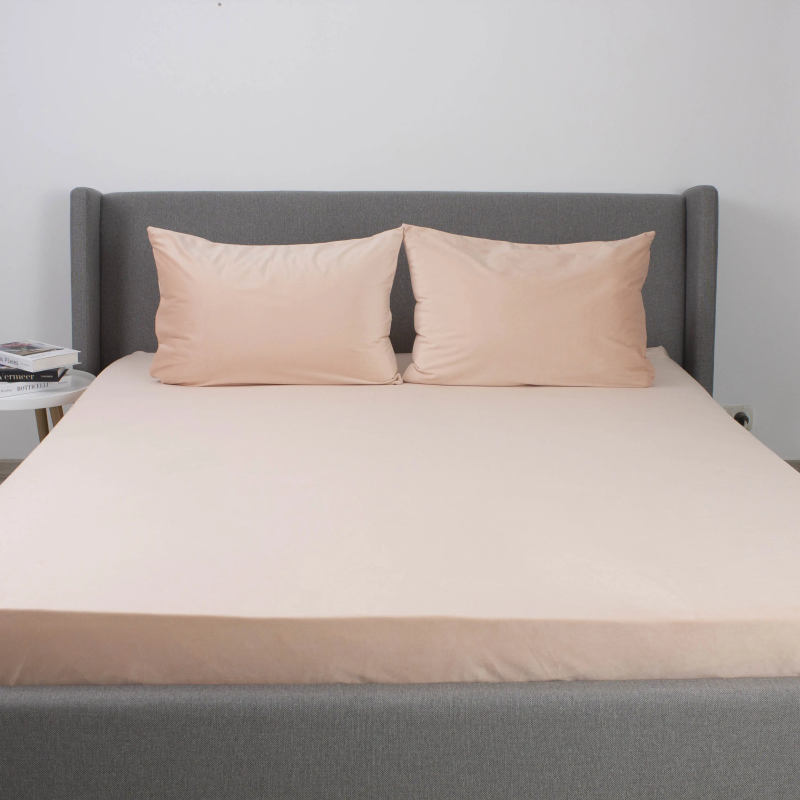 Простирадло ТЕП "VELOUR" з резинкою пудрове, 160x200
