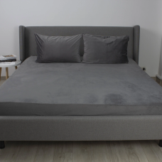 Простирадло ТЕП "VELOUR" з резинкою сіре, 180x200