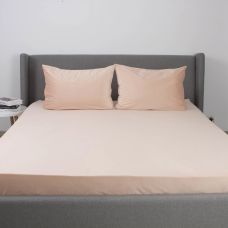 Простирадло ТЕП "VELOUR" з резинкою пудрове, 180x200