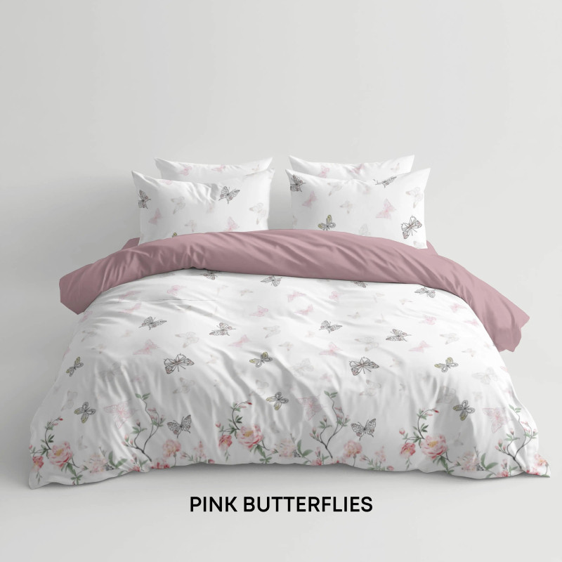 ТЕП Pink Butterflies Double Ranforce Bed Linen Set