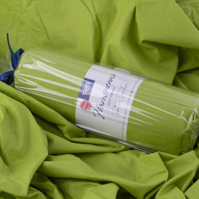 Простирадло на резинці Herbal Green 160×200 з ранфорсу