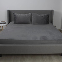 Простирадло ТЕП "VELOUR" з резинкою сіре, 90x200