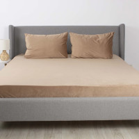 Простирадло на резинці ТЕП Velour, велюр, капучино, 90х200 см