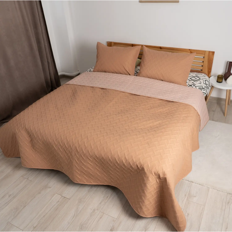 Покривало ТЕП "VINTAGE" наволочка 50*70 см Кофейне/Вінтаж, 150x210