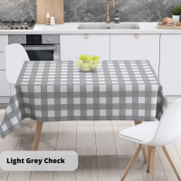 Скатертина "Panama" водовідштовхуюча Light Gray Check, 160x200