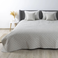 Покривало ТЕП "VELOUR" Світло-сіре/Ромб круглий, 150x210
