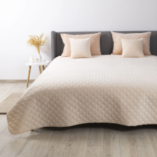 Покривало ТЕП "VELOUR" Персикове/Ромб круглий, 150x210